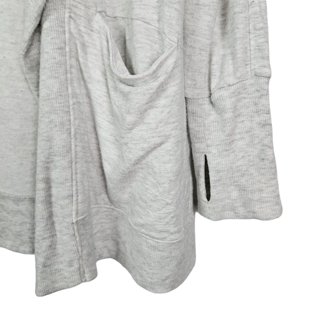 Athleta Light Gray Open-Front Draped Cardigan - Picture 5 of 8